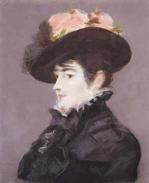 Edouard Manet Portrait de Jeanne Martin au Chapeau orne dune Rose oil painting picture